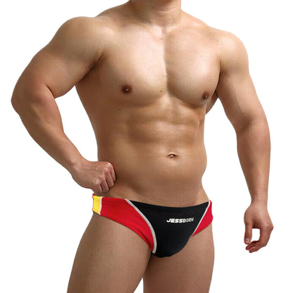 Men's Color Matching Swim Briefs Swimming Trunks