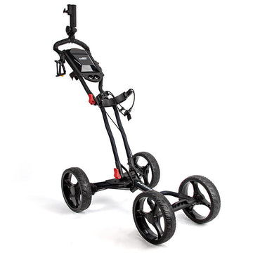 Alliage d'aluminium à quatre roues de chariot de terrain de golf pliable avec le support de parapluie