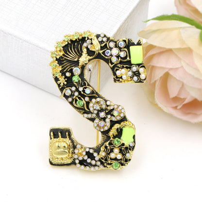 Broche personnalisation lettre anglaise broche perle broche femme