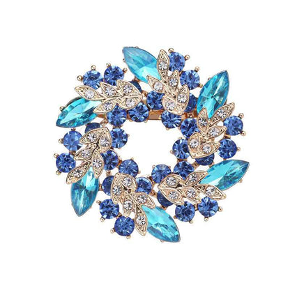 Broche en cristal, broche bauhinia incrustée de diamants, broche