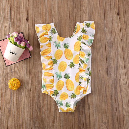 Printed Sleeve One-Piece Swimsuit