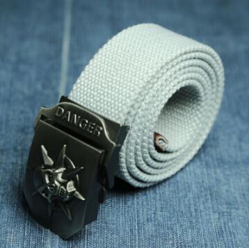 Men's Canvas Skull Metal Belt - Rebellious Edge