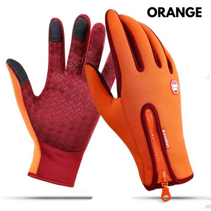 Gants d'hiver à écran tactile pour moto, gants de sport imperméables coulissants avec polaire