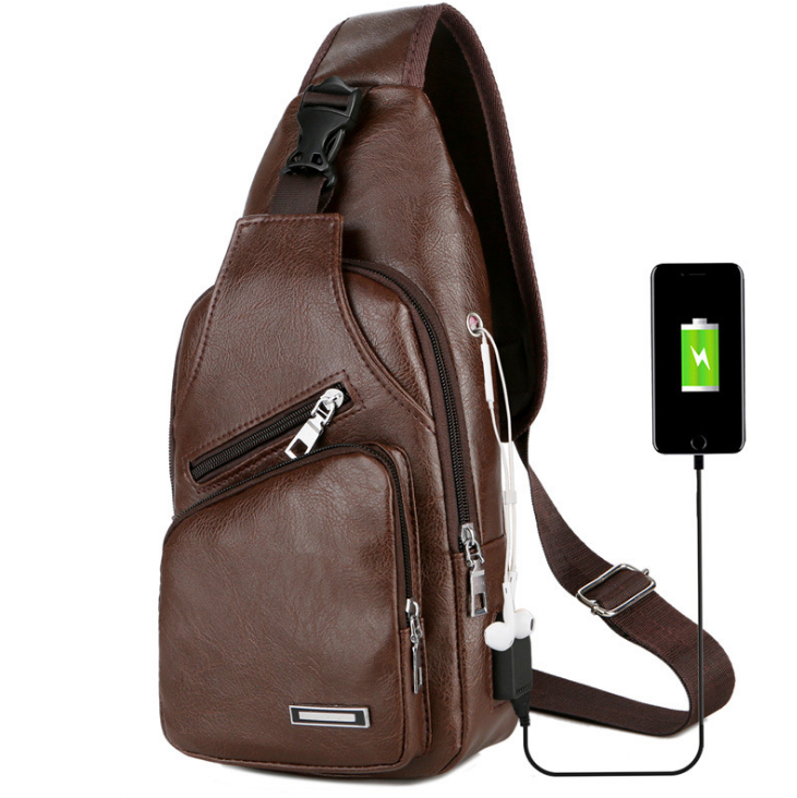 Sac de messager de sac de poitrine de chargement portable USB