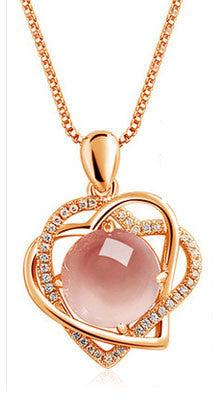 Crystal heart-shaped necklace women