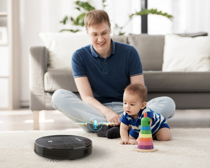 Geek Smart Robot Vacuum Cleaner G6 Plus, Ultra-Thin, 1800Pa Strong Suction, Automatic Self-Charging, Wi-Fi Connectivity, App Control, Custom Cleaning, Great For Hard Floors To Carpets