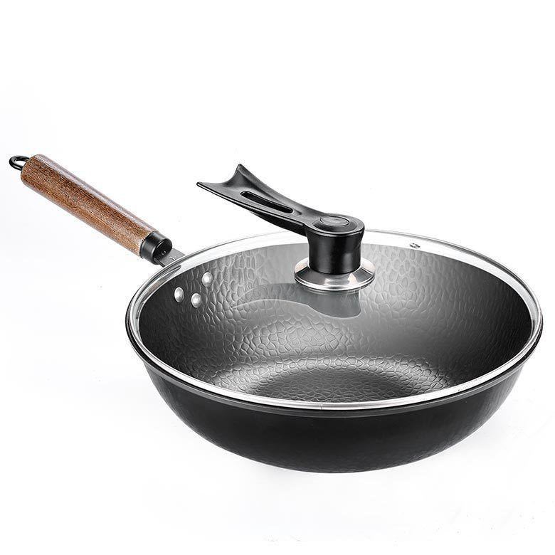 Iron Pan Traditionell Iron Wok Handgjord