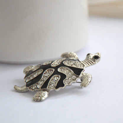 Diamond Turtle Brooch