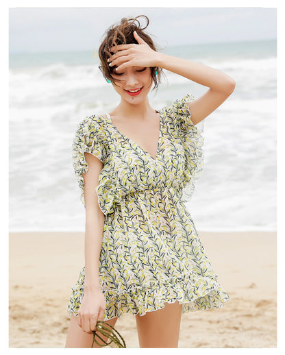 Chiffon blouse boxer hot spring bathing suit