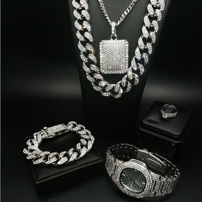 Hip Hop Hip Hop Full Diamond Cuban Necklace Men