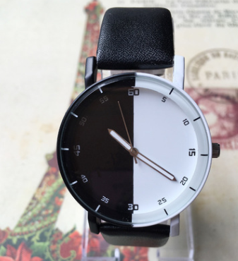 Black and white mosaic Harajuku creative watch student table personality wild men and women watch couple watches