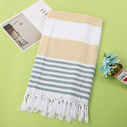 Cotton striped beach towel 100x180cm