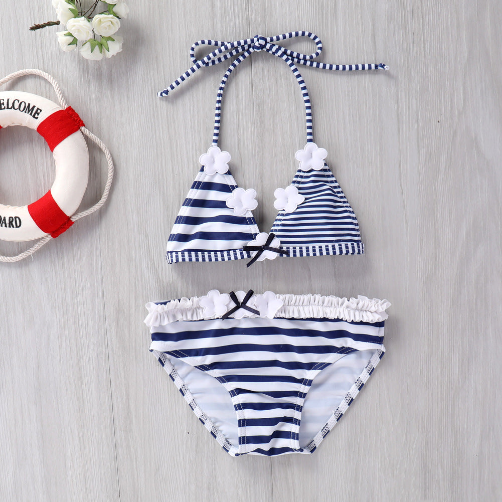 Baby Striped Lace Swimsuit