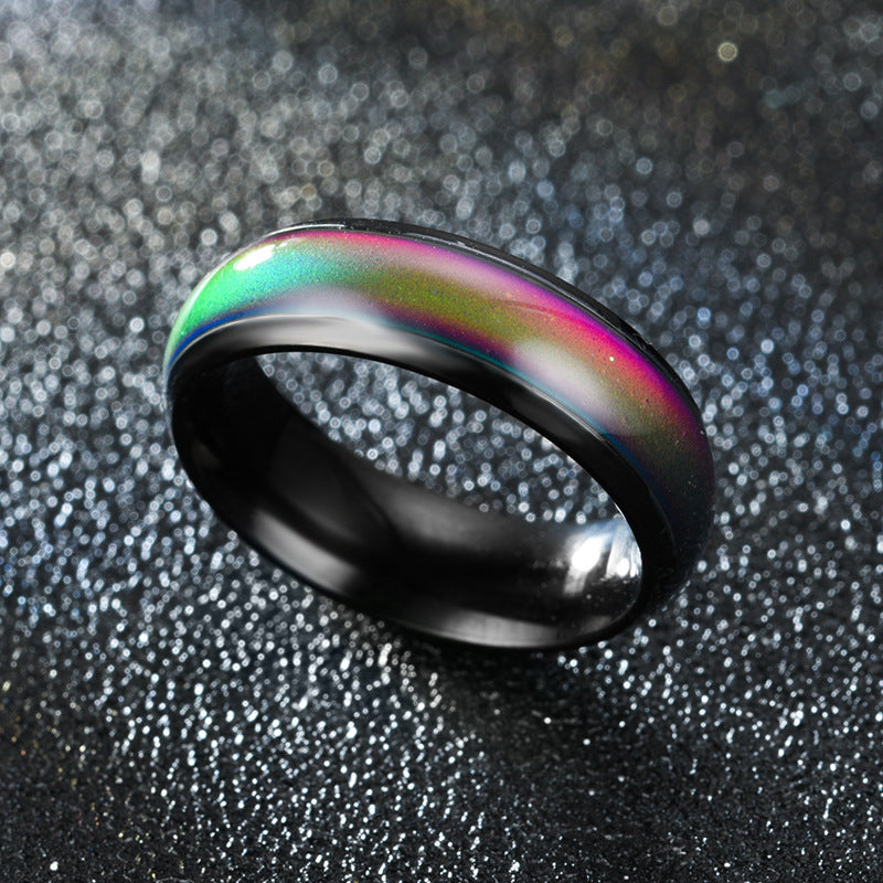 Color Changing Rings Stainless Steel Ring Mood Emotion Feeling Temperature Rings For Women Men Couples Rings