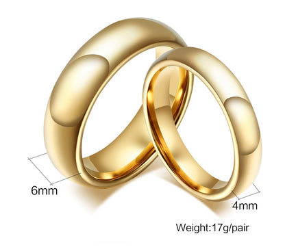 C it all Tungsten Carbide Couple Wedding Ring – Gold Tone