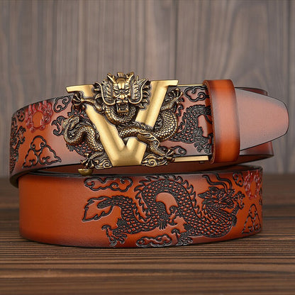 Automatic cowhide belt