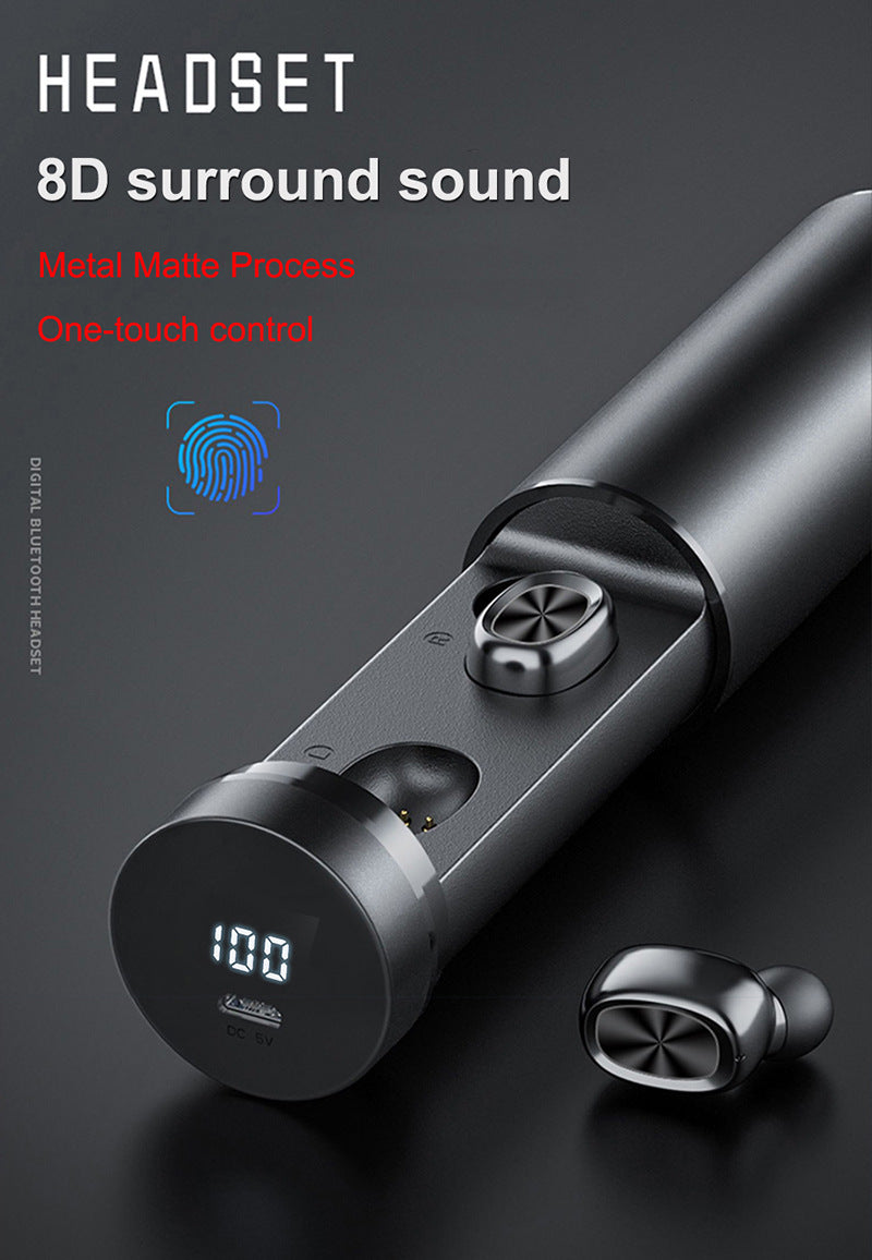 Bluetooth-hörlurar 5.0 trådlösa 8D HIFI Sportmikrofon-hörlurar med mikrofon och spelmusik