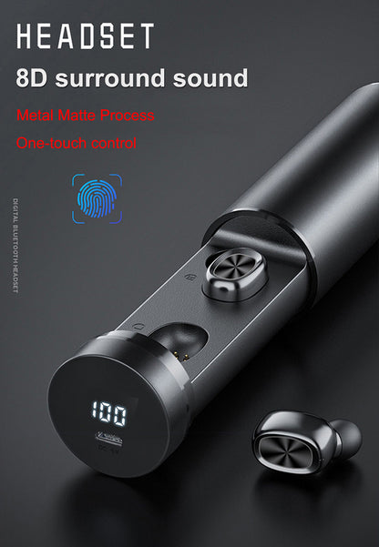 Bluetooth-hörlurar 5.0 trådlösa 8D HIFI Sportmikrofon-hörlurar med mikrofon och spelmusik