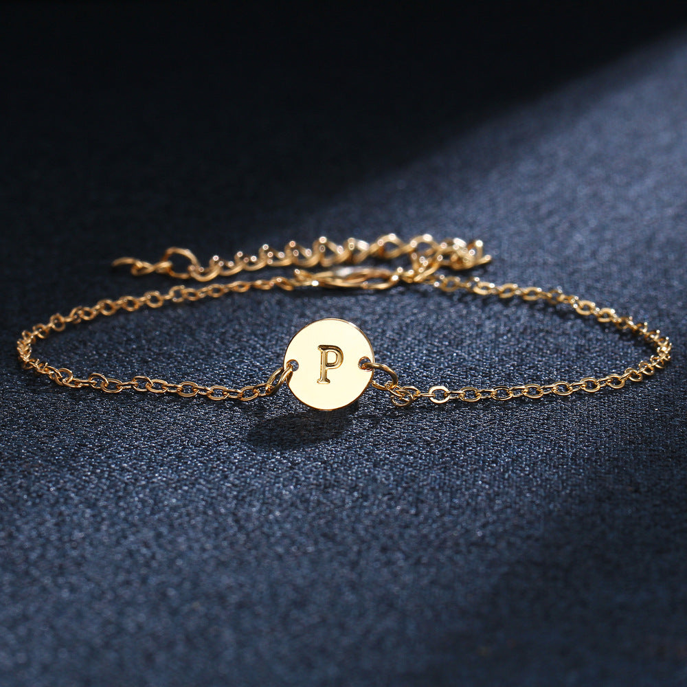 Modesmycken Justerbara Guldfärgade Legering Bokstav Armband Armband För Män Kvinnor Flickor Charm Armband Fest Bileklik Pulseiras
