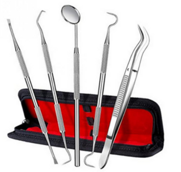 Ensemble d'outils dentaires en acier inoxydable, grattoir à dents, sculpture de cire, Kit d'outils de dentiste, pics de sonde Explorer, nettoyage des dents miroir, soins bucco-dentaires, 5 pièces