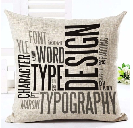 Letter black and white home pillowcase