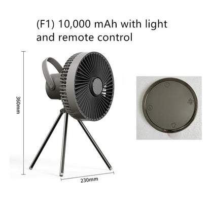 Outdoor Camping Fan Portable USB Rechargeable Camping Tent Tripod Fan Mini Hanging Ceiling Fan Stand Air Cooling Fan Lantern