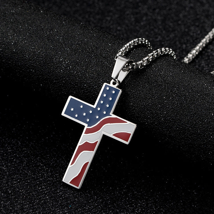 Collier Croix Drapeau