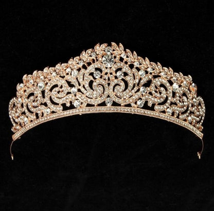 Nouvelle mode Baroque luxe cristal AB couronne de mariée diadème diadème en or clair diadèmes pour femmes mariée cheveux accessoires de mariage