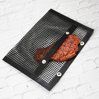 BBQ Grill Mesh Bag - Non-stick Grid Mat for Grilling Veggies