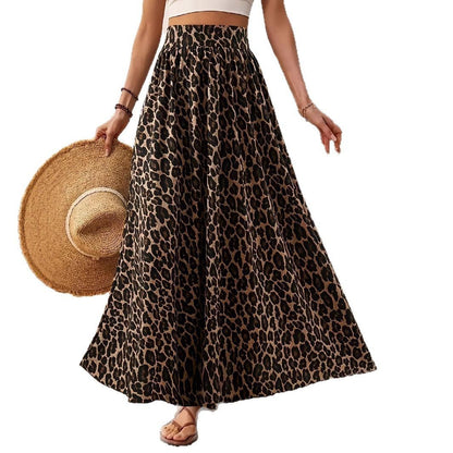 Professional High Waist Midi Skirt - Leopard Print Fabric (Vibrant Pattern, Fashion-Forward Design)