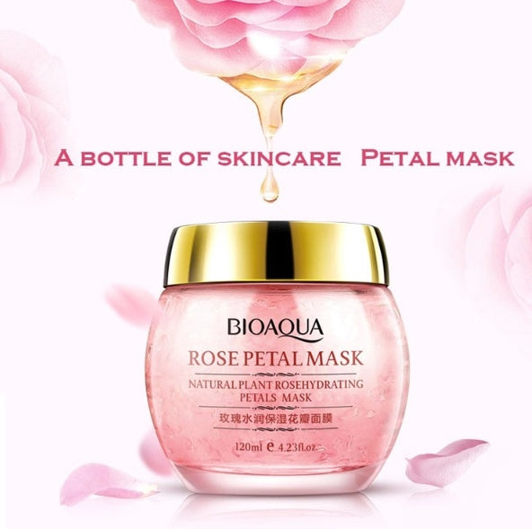 Masque aux pétales de rose, soins de la peau, masque de sommeil