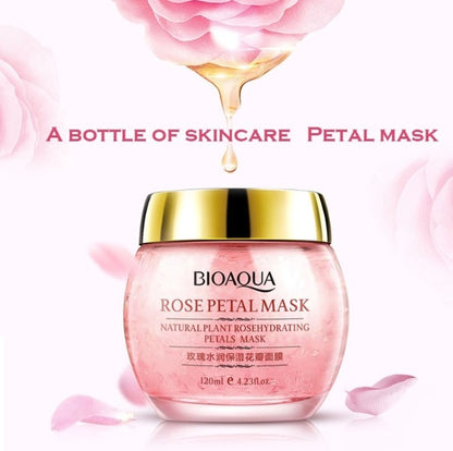 Masque aux pétales de rose, soins de la peau, masque de sommeil