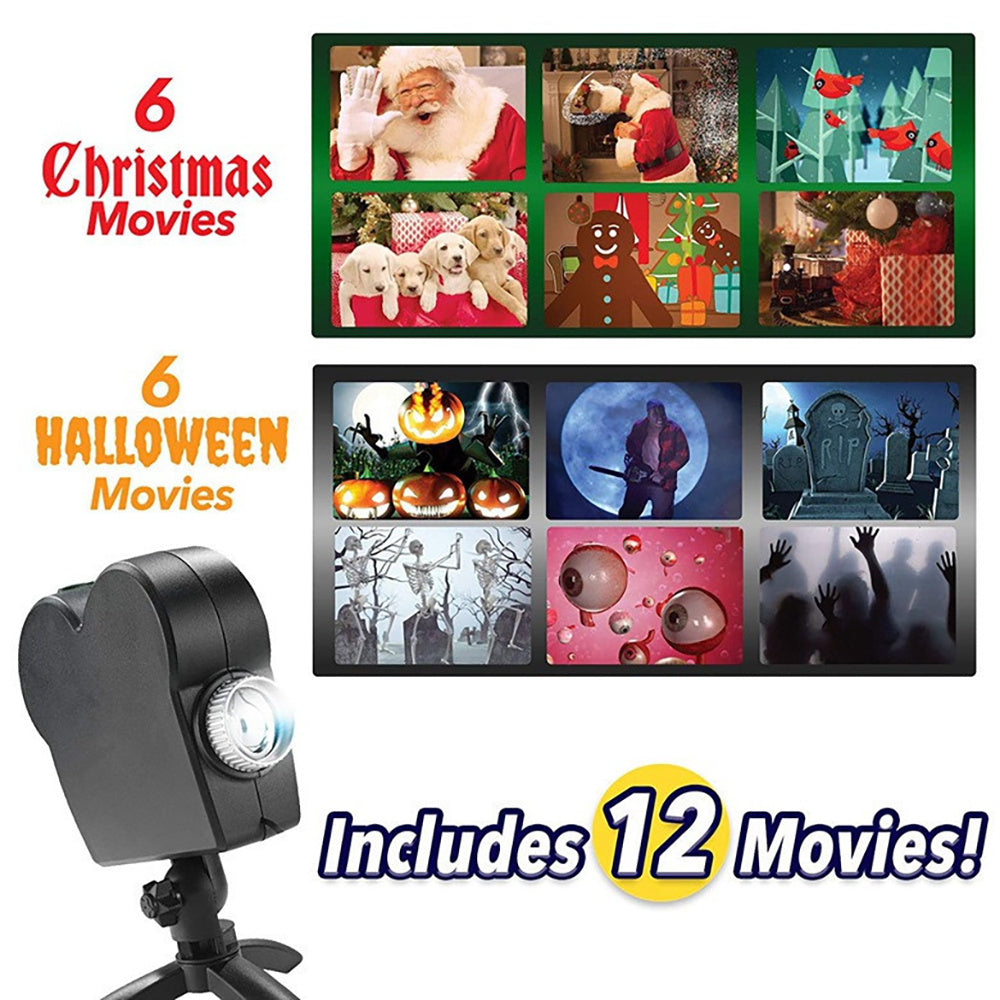 Fönster LED ljus Display Laser Halloween Hem DJ Visa lampa jul Spotlights Projektor Filmer Festljus USB Rechargeable