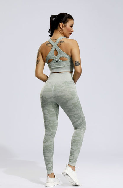 Pantalon de yoga camouflage