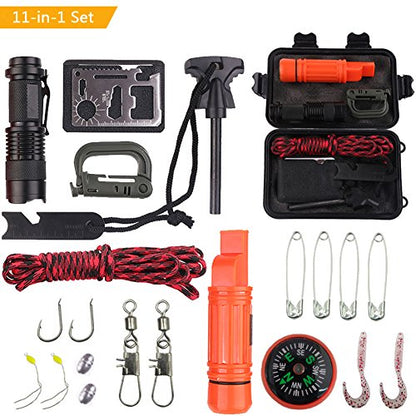 Utomhusresor SOS Utrustning Äventyr Survival Tool Set Multifunktion Fält Survival First Aid Box Fisketillbehör