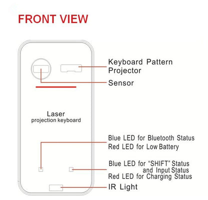 LEING FST Virtual laser tangentbord Bluetooth Trådlös projektor Telefon tangentbord för dator pad bärbar dator med musfunktion