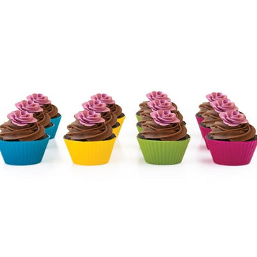 Nonstick Återanvändbara Silikon Cupcake Liners Bakmuggar 12 delar