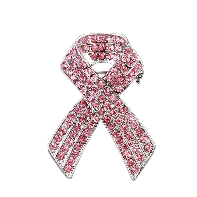 Pink ribbon brooch