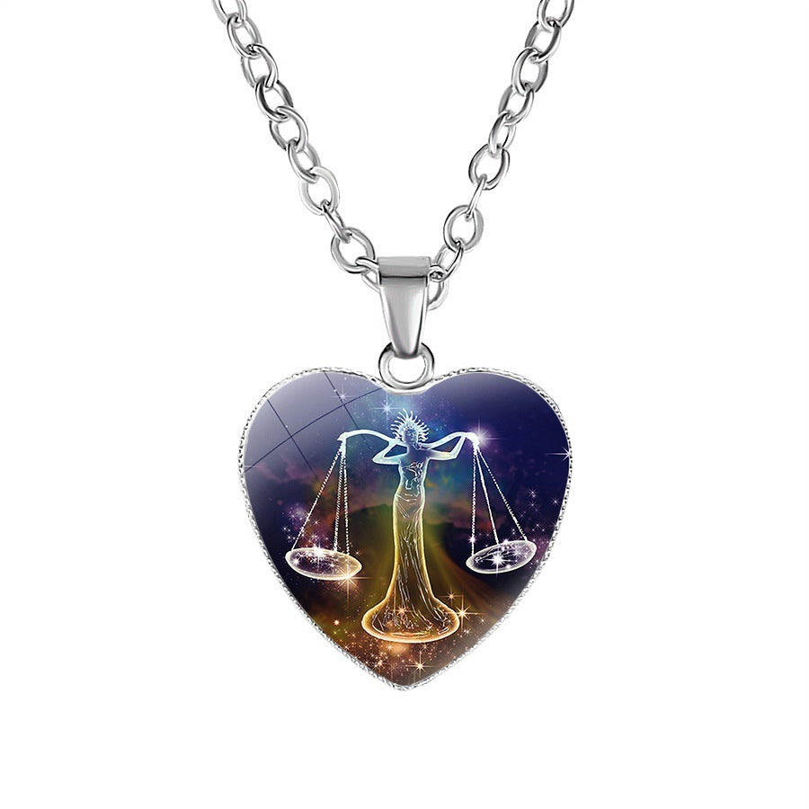 Kvinnors Zodiac Heart Pendant halsband