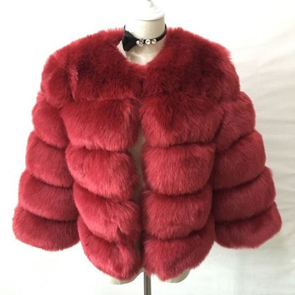 S-3XL Minkrockar Dam Vinter Nytt Mode FAUX Päls Elegant Tjock Varm Ytterkläder Fuskpälsjacka Chaquetas Mujer