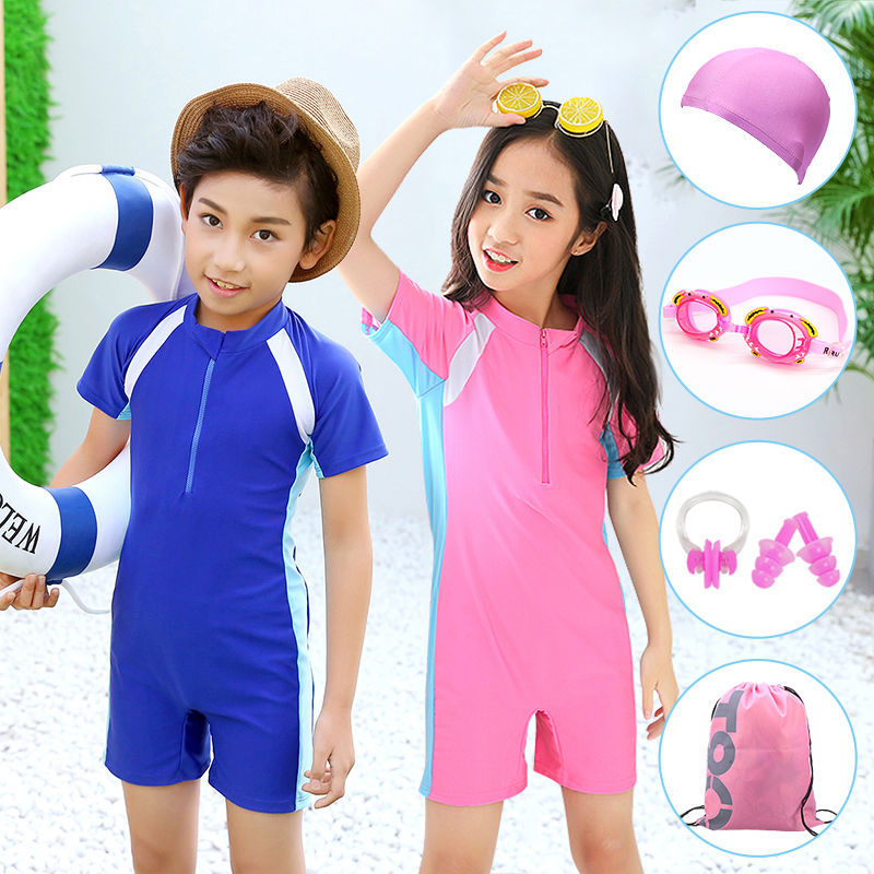 Children's sun protection one-piece swimsuit