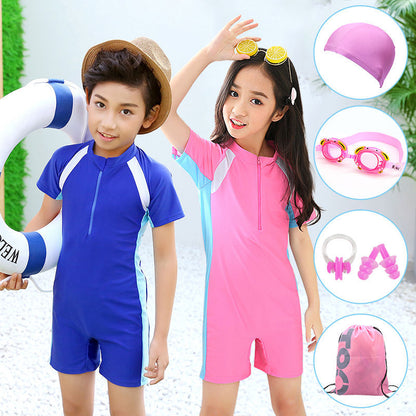 Children's sun protection one-piece swimsuit