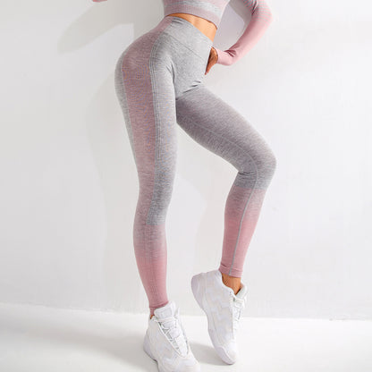 Leggings de gymnastique taille haute pour femmes, pantalons de Yoga tricotés pour entraînement et course à pied