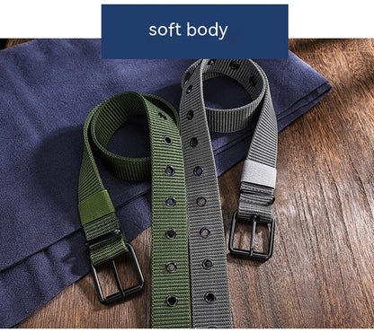 Lengthened Porous Pin Buckle Canvas Belt Universal - Inclusive Comfort