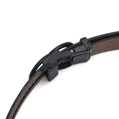 Men's Automatic Buckle Pure Cowhide Pant Belt - Authentic Sophistication