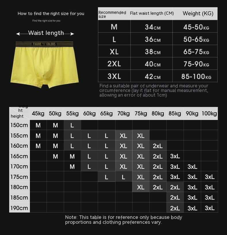 Men's Boxers Cotton Breathable Low Waist