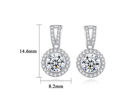 PAG & MAG Moissanite Earrings S925 Sterling Silver Stud Earrings