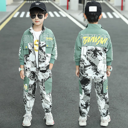 Children Fashion Casual Exercise Sweater Pants Suit