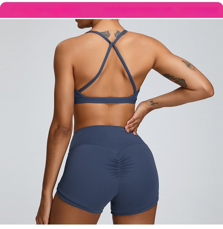 Nude Feel Beauty Back Yoga Bra For Women Push Up Sports Tight-fitting Outerwear Running Workout Vest