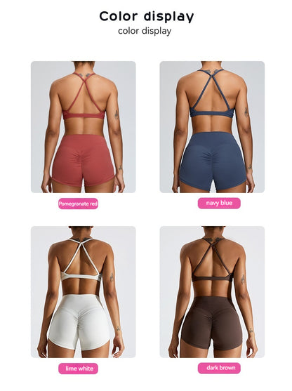 Nude Feel Beauty Back Yoga Bra For Women Push Up Sports Tight-fitting Outerwear Running Workout Vest